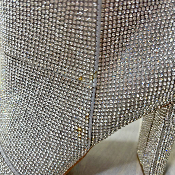 Steve Madden Elysia Sparkling Rhinestone Silver Stiletto Heel Booties 6M - Picture 7 of 8